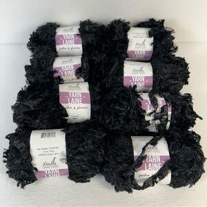Needle Crafters Black Feather & Plumetee Yarn Lot (8)